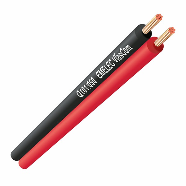 Q101-050 Cable de altavoz Rojo-Negro 2x0,50mm2 Cu (100mts)