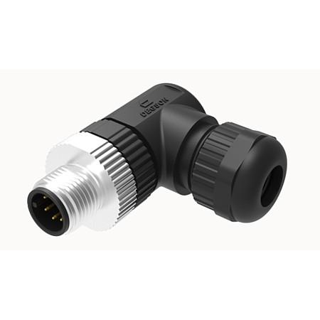 Conector Circular M12 5 Contactos Macho Acodado