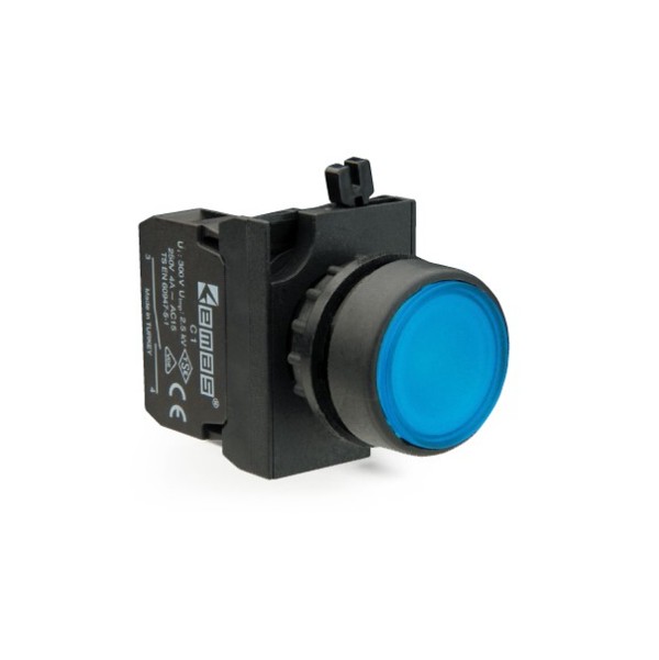 CP100DM Pulsador 1NA OFF-(ON) M22 IP65 Azul