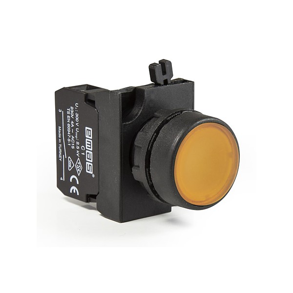 CP100DS Pulsador 1NA OFF-(ON) M22 IP65 Amarillo