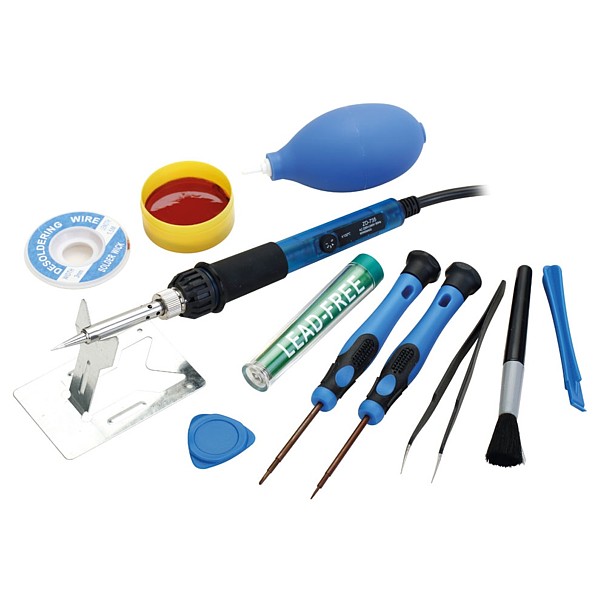 Kit de herramienta con soldador regulable 25/60W