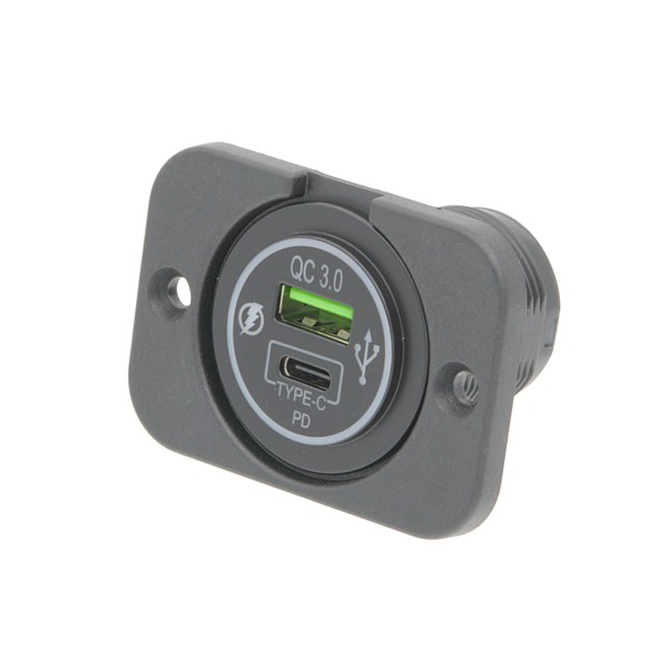 Toma de carga para panel USB-A y USB-C PD [36W]
