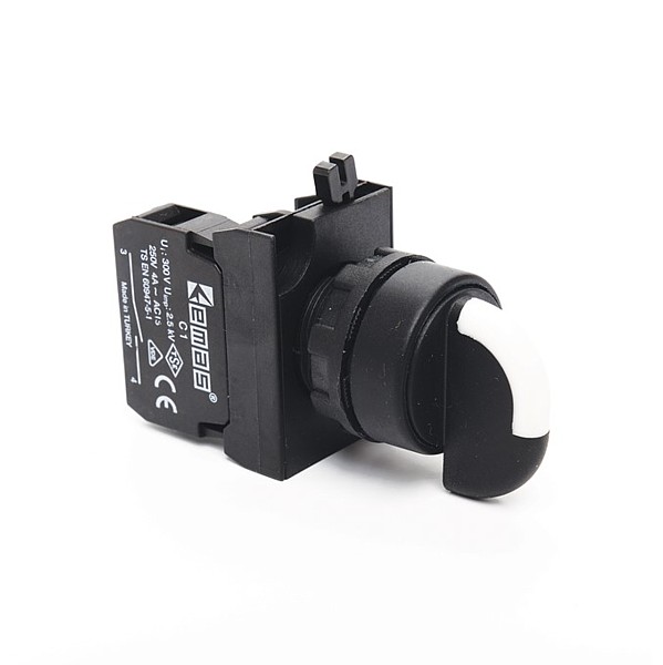 CP100S21 Selector maneta 2POS 1NO OFF-(ON) M22 IP65 retorno