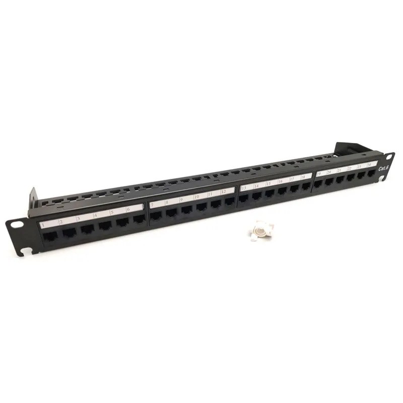 Panel de parcheo 19" 1U UTP Cat6 24p Sin herramienta