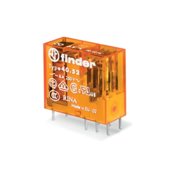 40.52.8.110 Rele Finder Serie 40 110Vac 2CC 8A