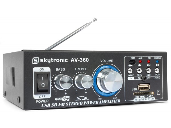 AV-360 Amplificador estereo con FM/USB/SD