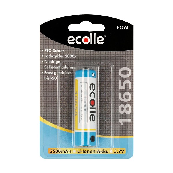 Pila Recargable 18650 Litio-ion 2500mA C/tetón y protección