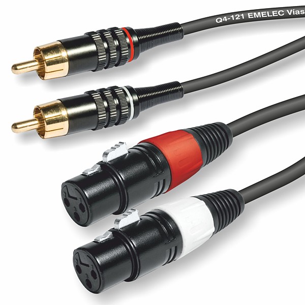 Cable de Sonido Profesional 2 XLR3 H - 2 RCA M 5mt